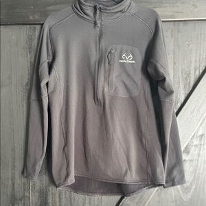 Realtree Black Zip Up Sweater with Stand-Up Collar